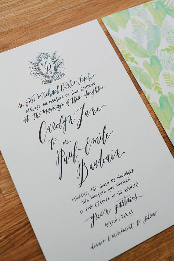 Hand lettered wedding invite | Photo by The Nichols | Read more - http://www.100layercake.com/blog/?p=67856