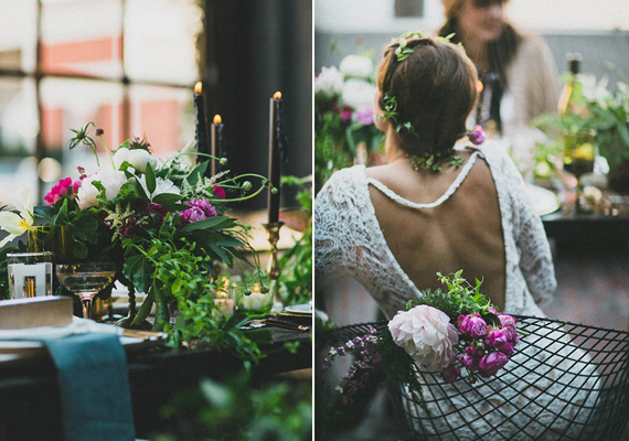 Industrial woodland wedding inspiration  | Photo by megan from studio castillero | Read more - http://www.100layercake.com/blog/?p=68922