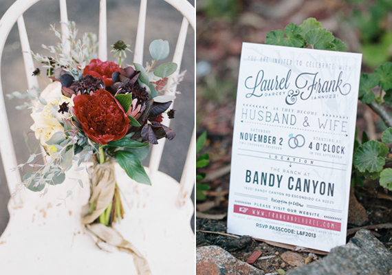 Rustic modern wedding decor | Photo by Joielala | Read more - http://www.100layercake.com/blog/?p=68418