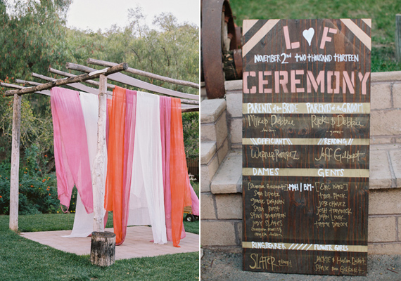 Modern ceremony decor | Photo by Joielala | Read more - http://www.100layercake.com/blog/?p=68418