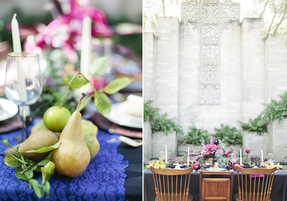 Fall fruit and floral wedding inspiration | Photo by Debra Eby Photography | Read more - http://www.100layercake.com/blog/?p=70812