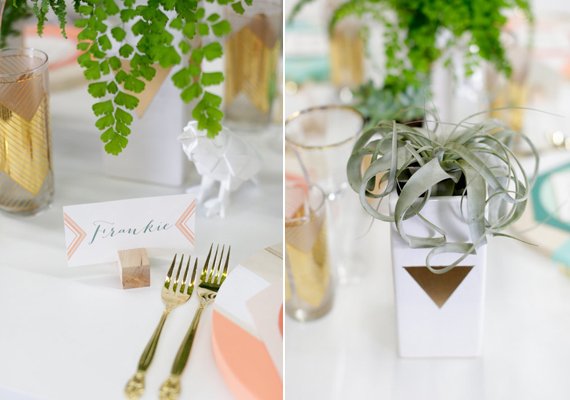 Modern, geometric wedding inspiration | Photo by Alders Photography | Read more - http://www.100layercake.com/blog/?p=70726