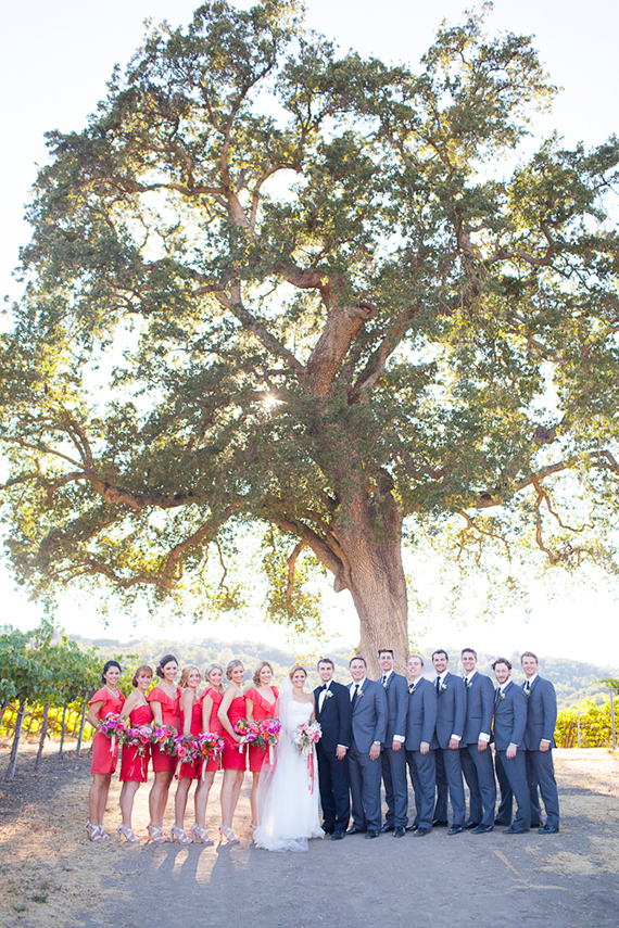 Fuchsia bridesmaid dresses | Photo by Annie McElwain Photography | Read more -  http://www.100layercake.com/blog/?p=70955