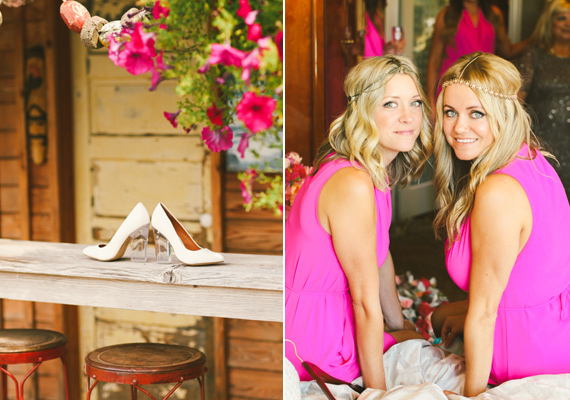 Hot pink bridesmaid dresses | Photo by Love Lit Wedding Photography | Read more - http://www.100layercake.com/blog/?p=71921