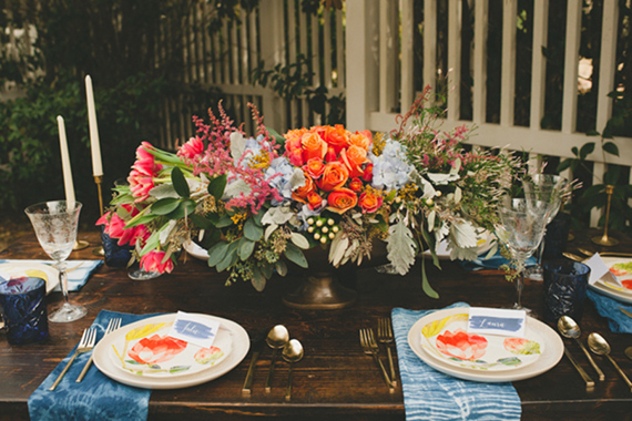Indigo dyed wedding inspiration | Photo by Spindle Photography | Read more - http://www.100layercake.com/blog/?p=71903