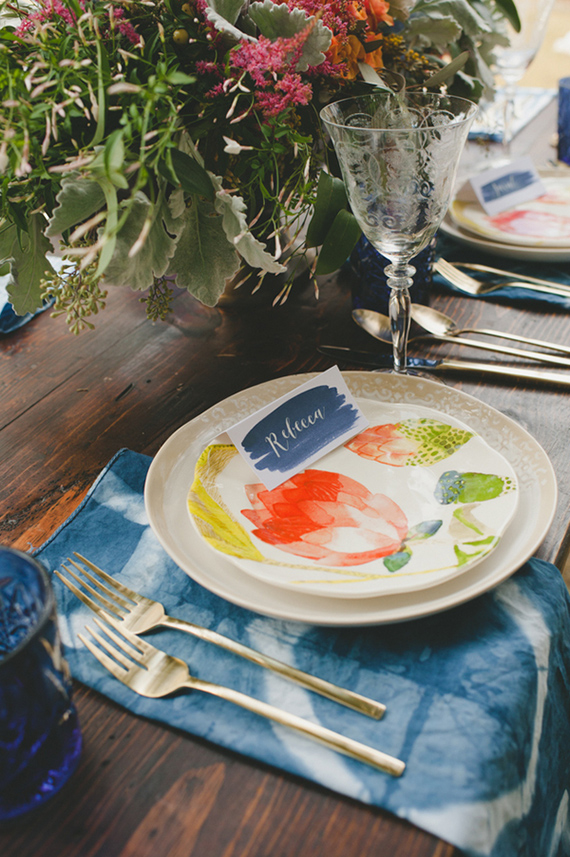 Indigo dyed wedding inspiration | Photo by Spindle Photography | Read more - http://www.100layercake.com/blog/?p=71903