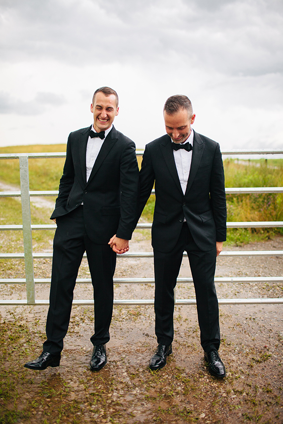 Modern farm gay wedding | Photos by Ely Brothers Photography | Read more -  http://www.100layercake.com/blog/?p=73176