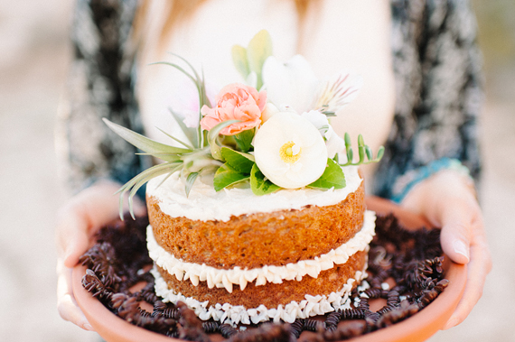 Naked wedding cake | Cake by Naked Cakes by Terry | Styling and design by Collette Budd of Brier Rose Design | Photo by Daniel Cruz | Read more -  http://www.100layercake.com/blog/?p=74399