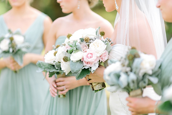 Sage green bridesmaid dresses | Photo by Mint Photography | Read more - http://www.100layercake.com/blog/?p=74778