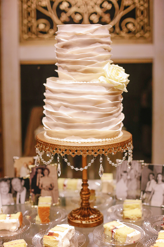 Ruffled wedding cake | Photo by Annabella Charles Photography | Read more - http://www.100layercake.com/blog/?p=73999 shoes