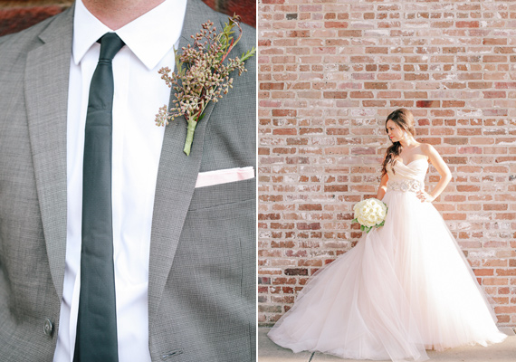 Blush Lazarro wedding dress | Photo by Annabella Charles Photography | Read more - http://www.100layercake.com/blog/?p=73999