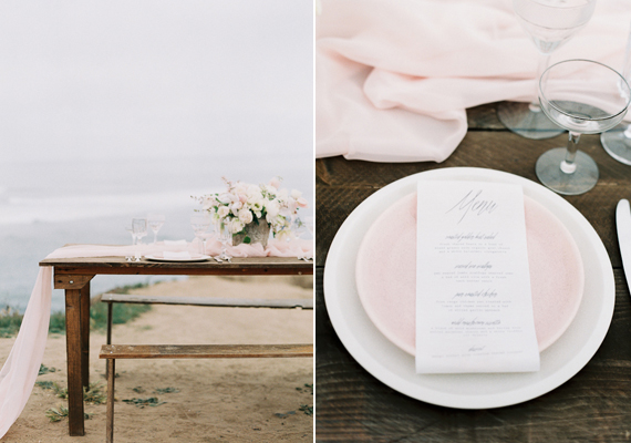 Blush coastal wedding inspiration | Photo by Carmen Santorelli | Read more - http://www.100layercake.com/blog/?p=74029