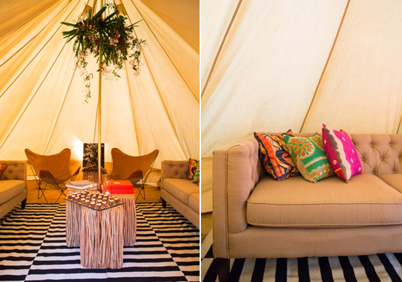 Glamping party ideas with Shelter Co | Photo by Kate Webber | Flowers by Brown Paper Design | Read more - http://www.100layercake.com/blog/?p=75081