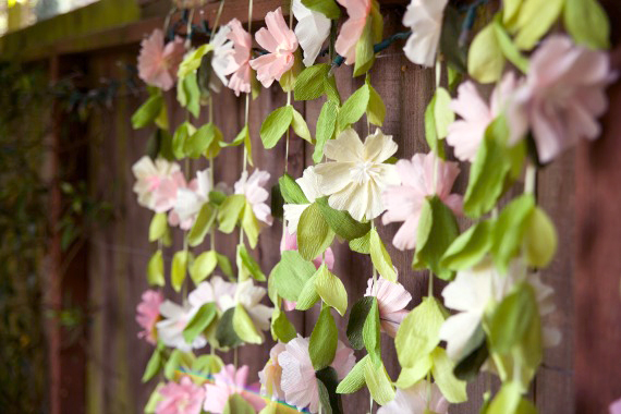 DIY paper flower backdrop from Lia Griffith and Creative Bug | 100 Layer Cake