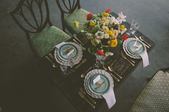 Airplane hangar wedding inspiration | Photo by Whitney Bennett Photography | Read more - http://www.100layercake.com/blog/?p=75974