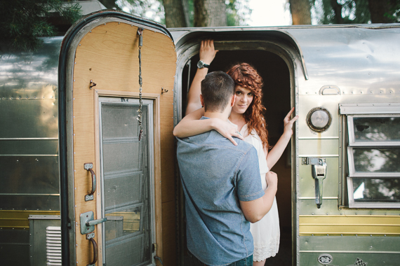 Engagement shoot in an Airstream | Photo by Justin Michau Photography | 100 Layer Cake