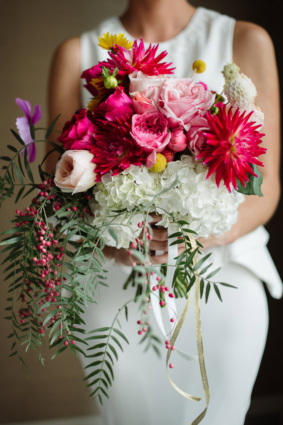 Bright pink bridal bouquet | Photo by Jerome Cole photography | Florist Prunella | Read more - http://www.100layercake.com/blog/?p=75347