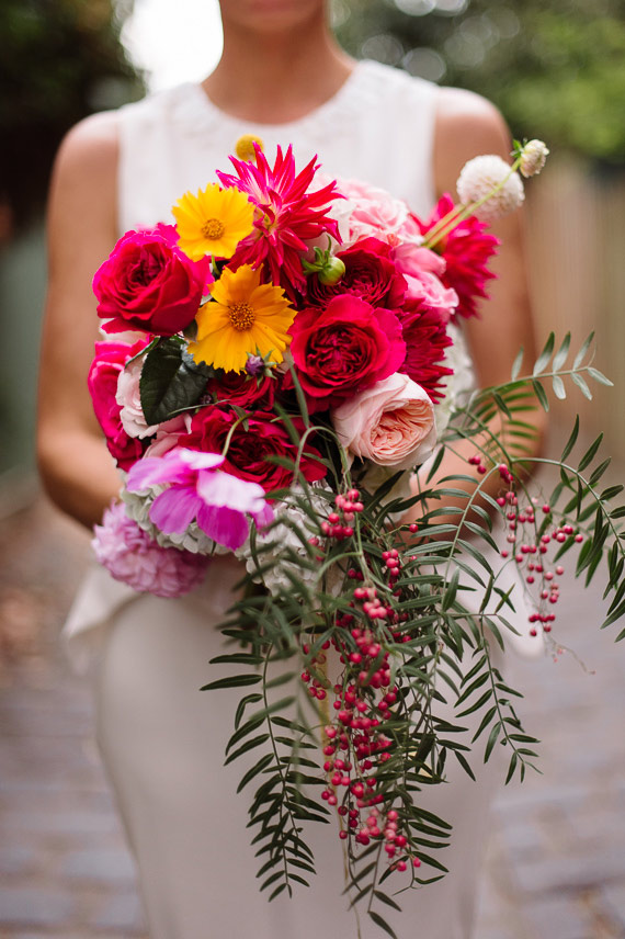 Bright pink bridal bouquet | Photo by Jerome Cole photography | Florist Prunella | Read more - http://www.100layercake.com/blog/?p=75347