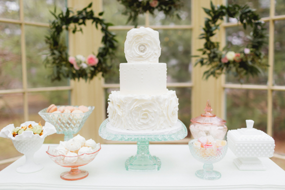 Romantic greenhouse wedding inspiration | Photo by Kate Hubler Photography | Read more - http://www.100layercake.com/blog/?p=75305