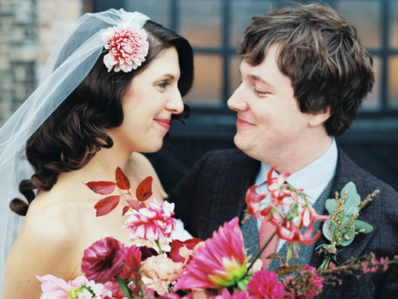 Industrial, modern Hudson Valley fall wedding | Photo by Lisa Berry | Read more - http://www.100layercake.com/blog/?p=76472