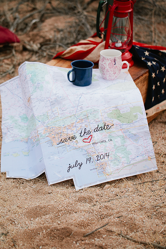 Camp-themed Joshua Tree engagement shoot | Photo by Mandilynn Photography | Read more - http://www.100layercake.com/blog/?p=77783