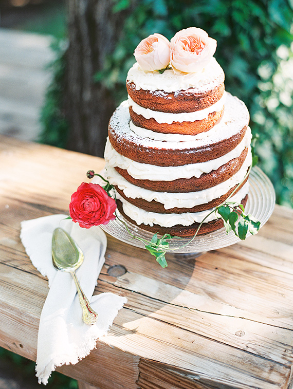 Naked cake | Bridal shower | Photo by D Arcy Benincosa |  Le Loup Cake | Read more - http://www.100layercake.com/blog/?p=76837