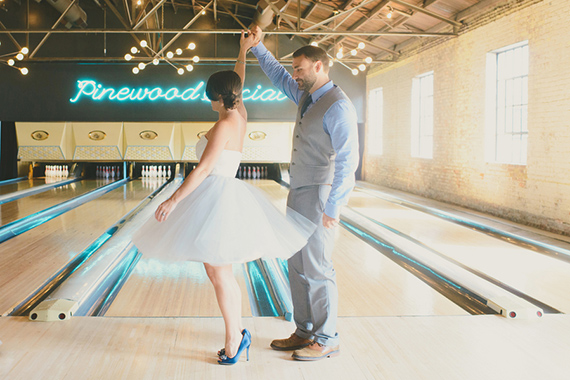 Nashville bowling alley engagement shoot | Photo by Jessie Holloway | Read more - http://www.100layercake.com/blog/?p=79479