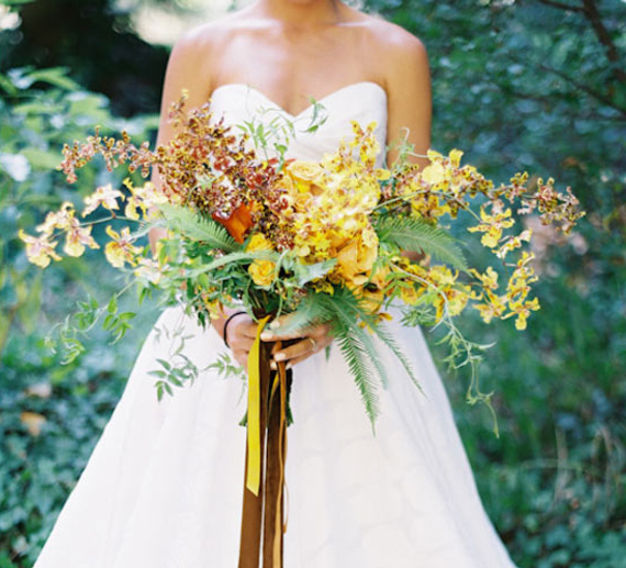 Gorgeous full, fall inspired wedding bouquet | 100 Layer Cake