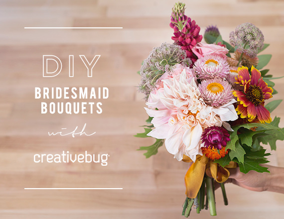 DIY Bridesmaid Bouquet video class with 100 Layer Cake, Shotgun Floral, and Creativebug | See more at 100layercake.com/blog
