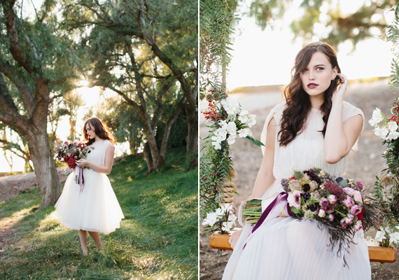 Fall fashion and floral wedding inspiration | Photo by Marianne Wilson Photography | Read more - http://www.100layercake.com/blog/?p=80483