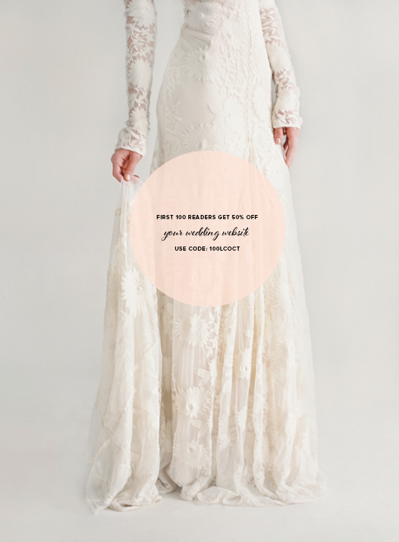 Lace appliqué wedding dress by Rue De Seine
