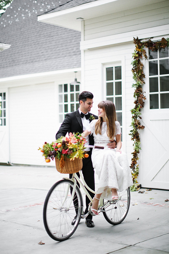 Linus Bike giveaway | Photo by Max and Friends | Model Jenny Bernheim and Fred Cipoletti of Margo and Me | Dresses by Lovely Bridal | Florals by Honeys and Poppies | Read more - http://www.100layercake.com/blog/?p=82120 