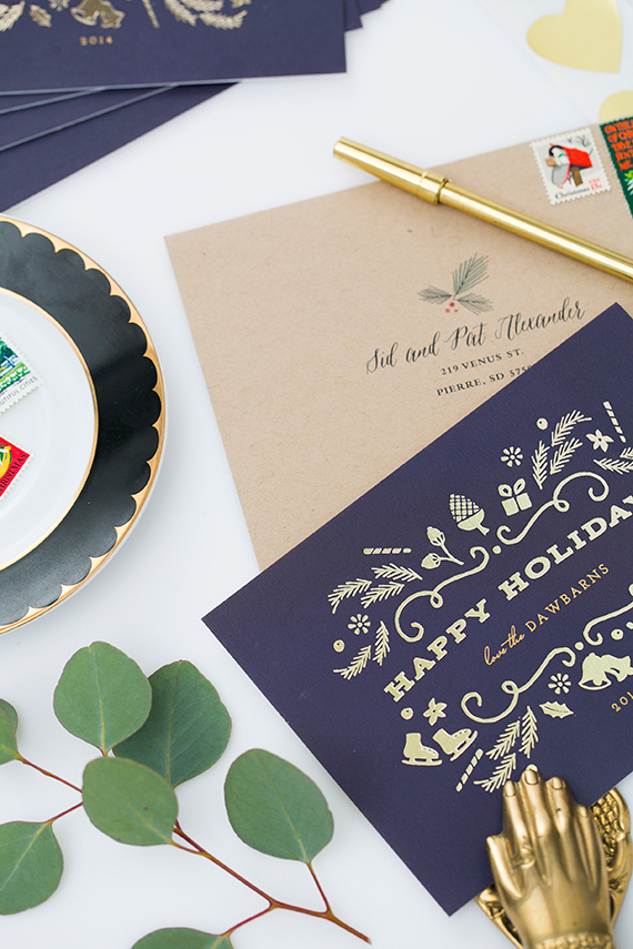 Minted holiday cards and gift wrap | Photos by Scott Clark | Concept and styling 100 Layer Cake