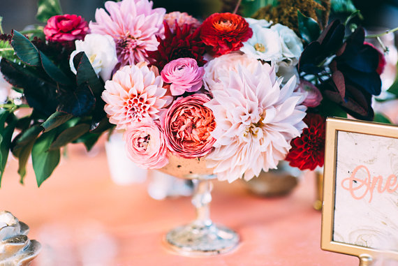 Metallic and pink Boston wedding | Photo by Cambria Grace Photography | Florals by Pollen Floral Design | Read more - http://www.100layercake.com/blog/?p=82485