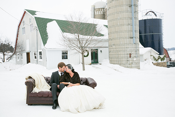 Snowy winter wedding inspiration | Photo by http://www.100layercake.com/blog/?p=82785