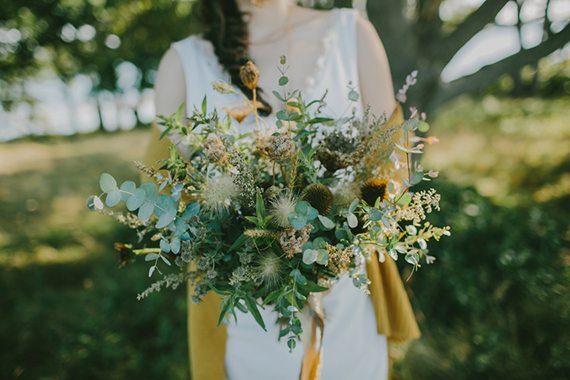 Golden fall coastal wedding inspiration | Photo by Emily Delamater Photography | Read more - http://www.100layercake.com/blog/?p=85735 