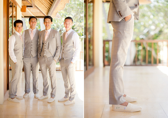 Light grey groomsmen suit | Photo by Caught the light | Read more - http://www.100layercake.com/blog/wp-content/uploads/2015/04/Bali-wedding