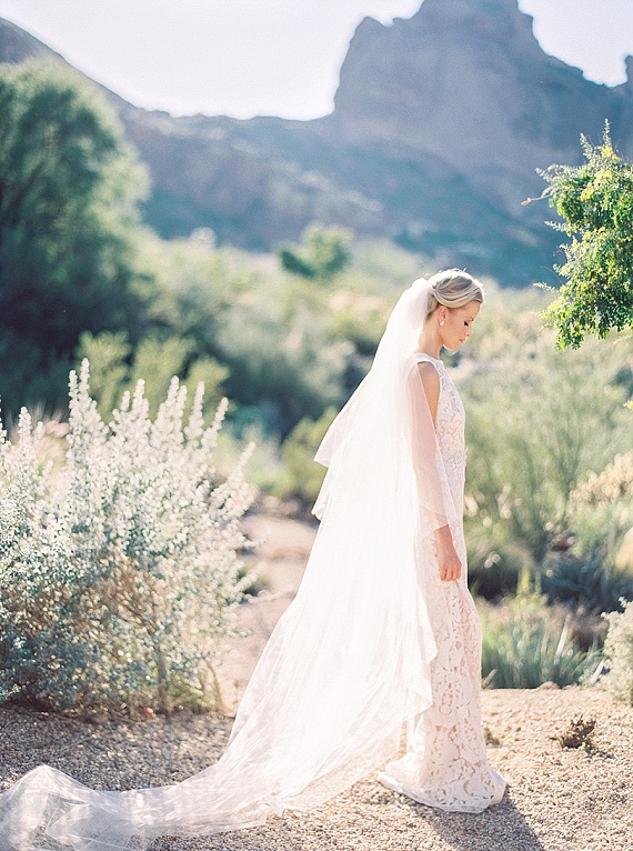 BHLDN wedding gown | Photo by  Melissa Jill Photography | Read more - http://www.100layercake.com/blog/wp-content/uploads/2015/04/Copper-and-coral-Arizona-wedding-inspiration