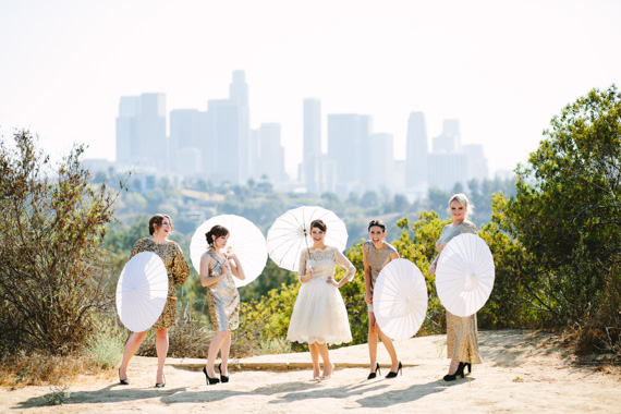 Wedding umbrella prop | Photo by Mary Costa Photography | Read more -  http://www.100layercake.com/blog/wp-content/uploads/2015/04/DIY-Elysian-Los-Angeles-Wedding