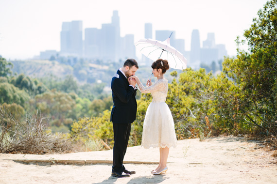 Downtown LA wedding portraits | Photo by Mary Costa Photography | Read more -  http://www.100layercake.com/blog/wp-content/uploads/2015/04/DIY-Elysian-Los-Angeles-Wedding