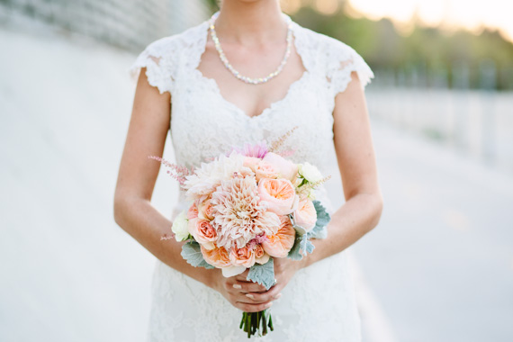 Lace wedding gown by La Soie Bridal | Photo by Mary Costa Photography | Read more - http://www.100layercake.com/blog/wp-content/uploads/2015/04/DIY-Elysian-Los-Angeles-Wedding