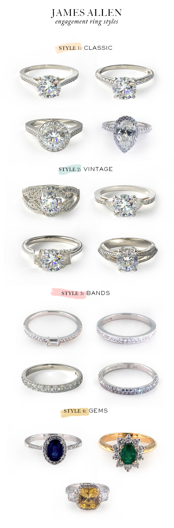 James Allen engagement ring styles