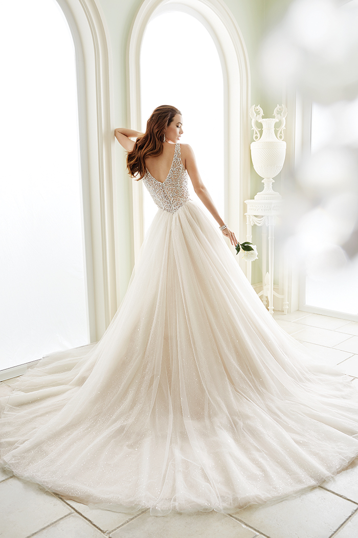 Glamorous full skirt wedding dress