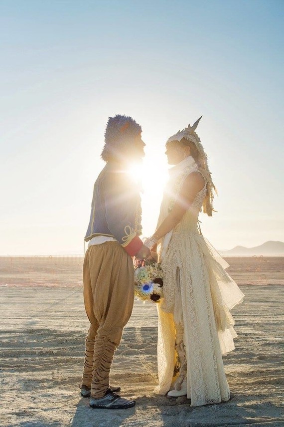 Burning man wedding