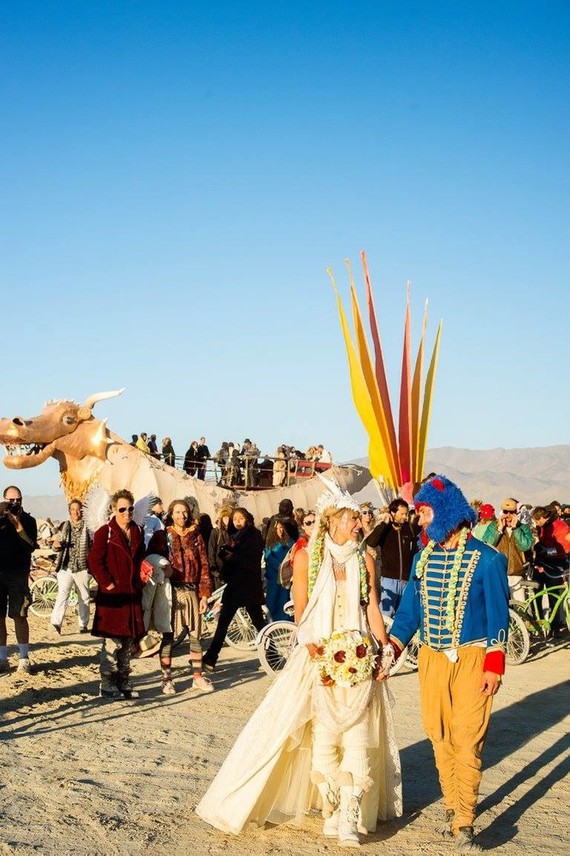 Burning man wedding