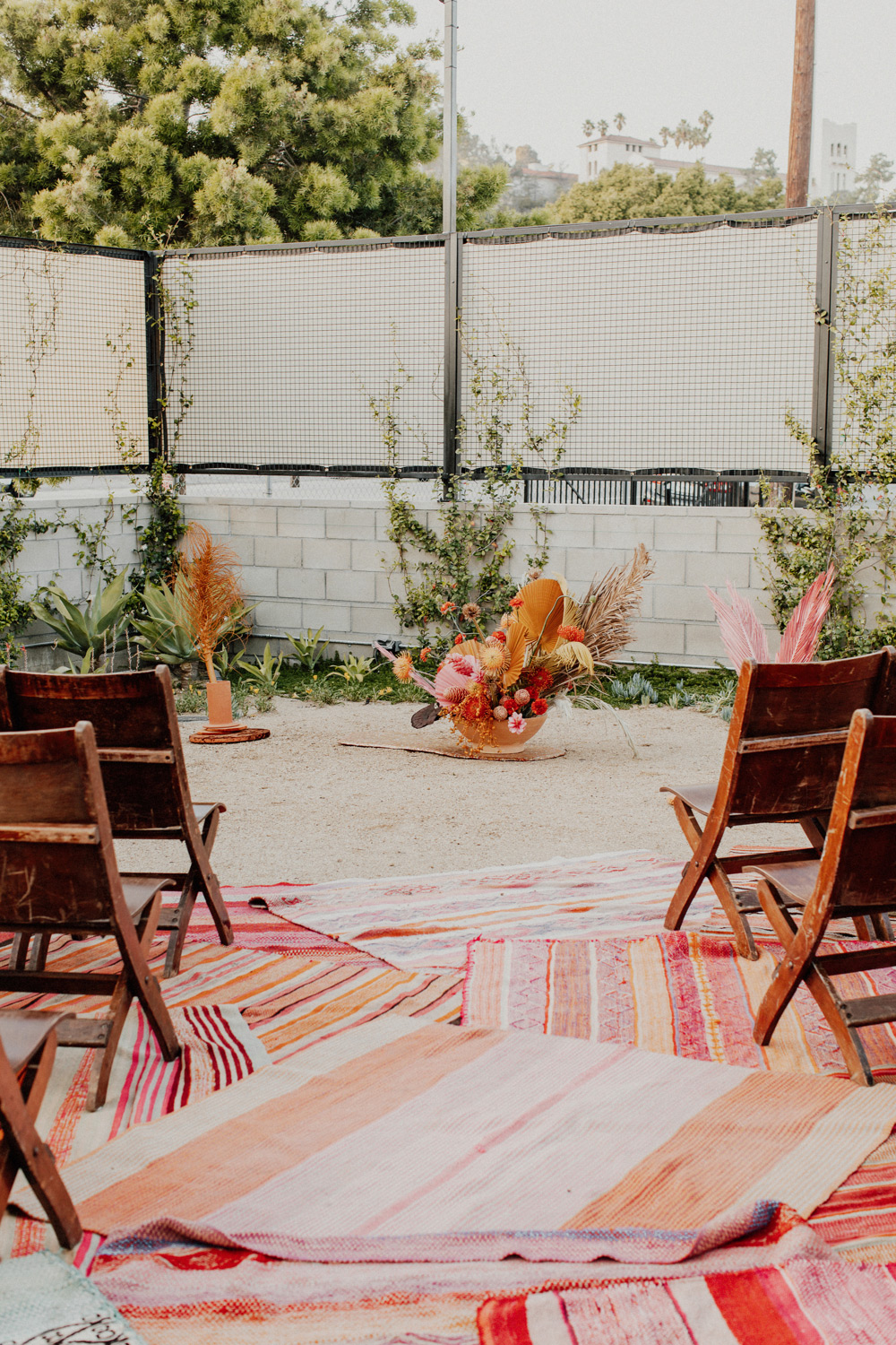 Artful hip earth-tone wedding at Office Party in LA