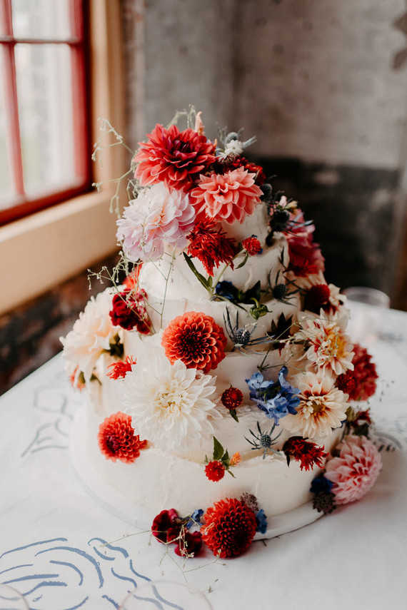 Floral wedding cake by Scratch Bakeshop