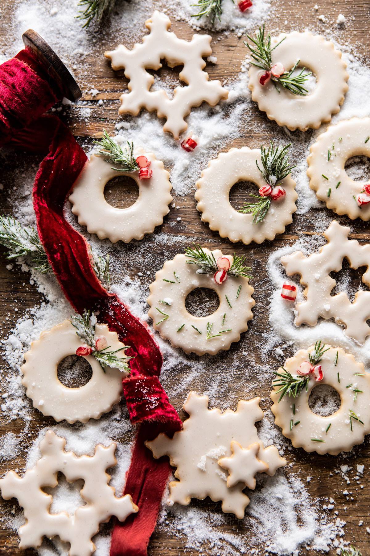 Love the simplicity and elegance of these vanilla wreath cookies by Half Baked Harvest.
