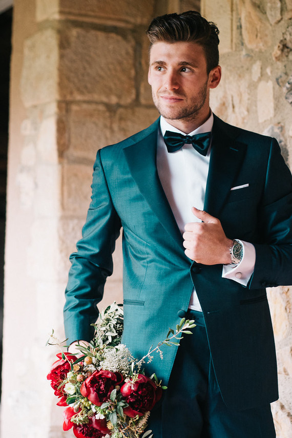 Emerald groom's suit