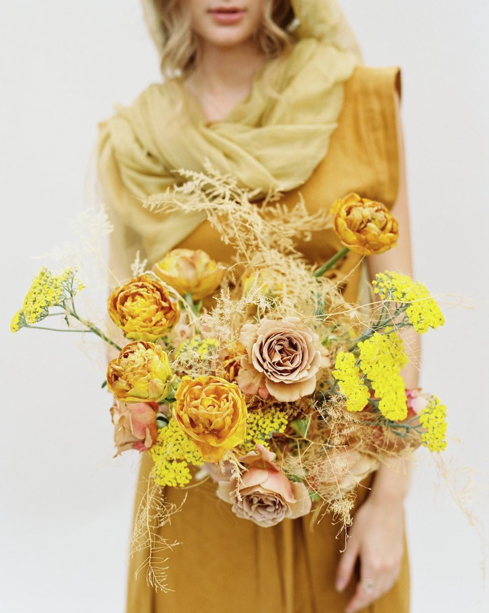 Modern yellow bouquet by siren floral co